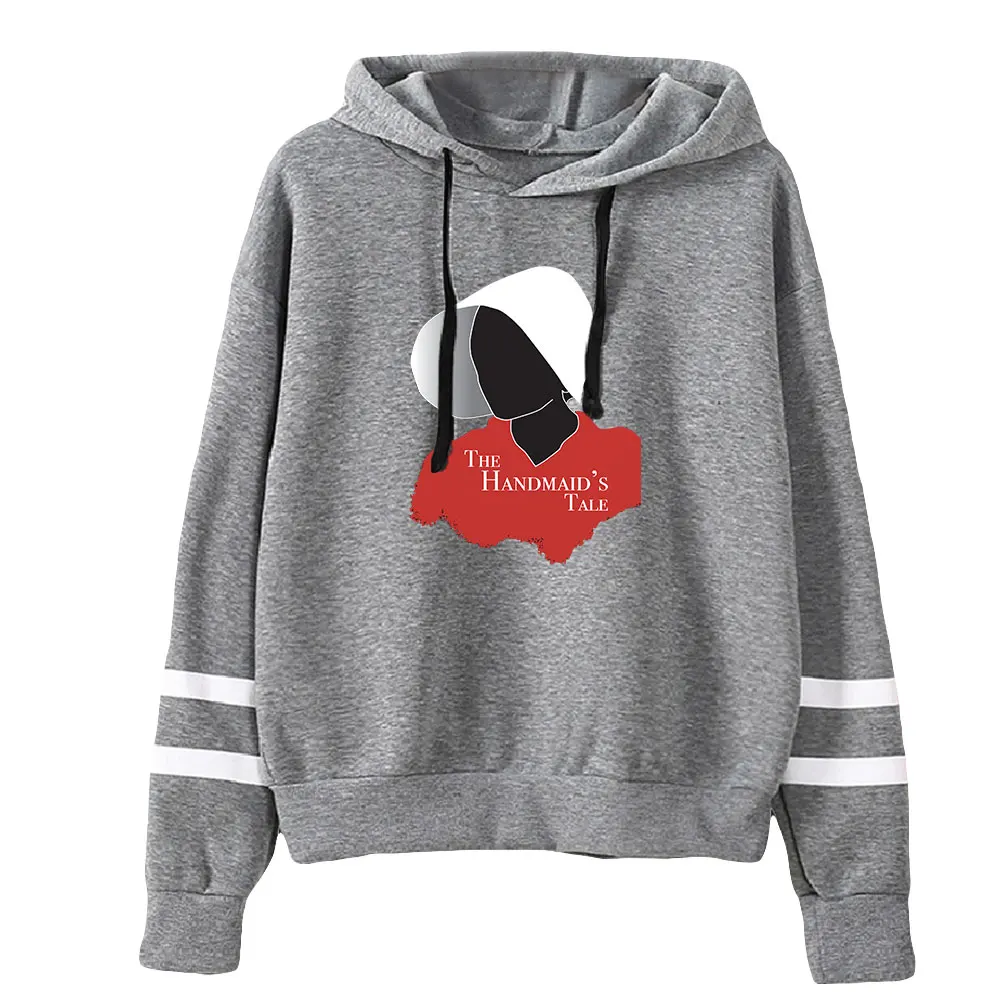 Homens e mulheres Handmaid's Tale Pocketless barras paralelas Hoodie, Unisex mangas moletons, American TV Series roupas