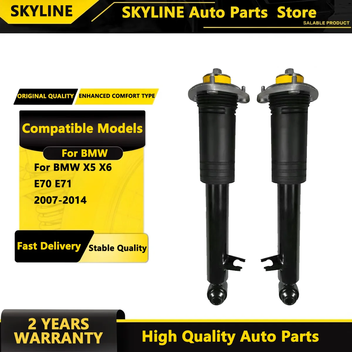 SKYLINE 2PCS Rear Shock Asborber Struts Without EDC For BMW X5 E70 X6 E71 2007-2014