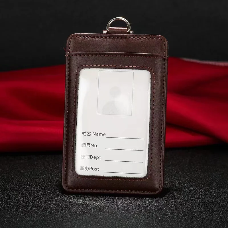 New Business Card Holder Fashion ID Card Holder Leather Courtyard Bus Pass Student ID Card Office Supplies