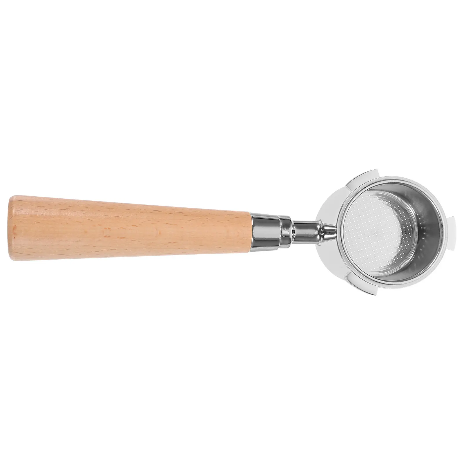 

Бездонный портафильтр для кофемашины с деревянной ручкой, сменной фильтрующей корзиной из высококачественной нержавеющей стали, надежный