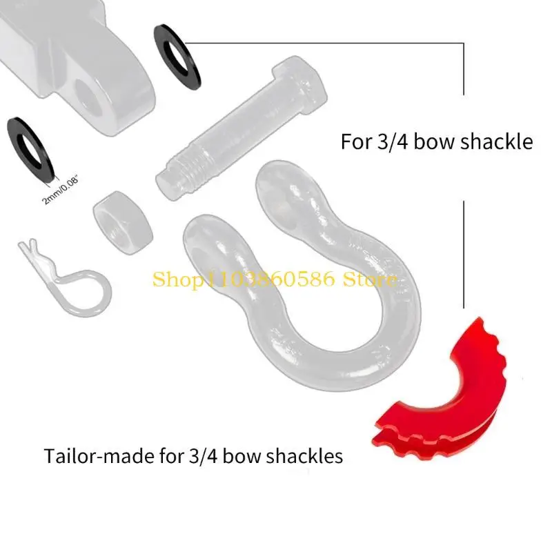 242A 2 Pack DRing Shackle Isolators with 4 Pieces Washer for Standard 3/4