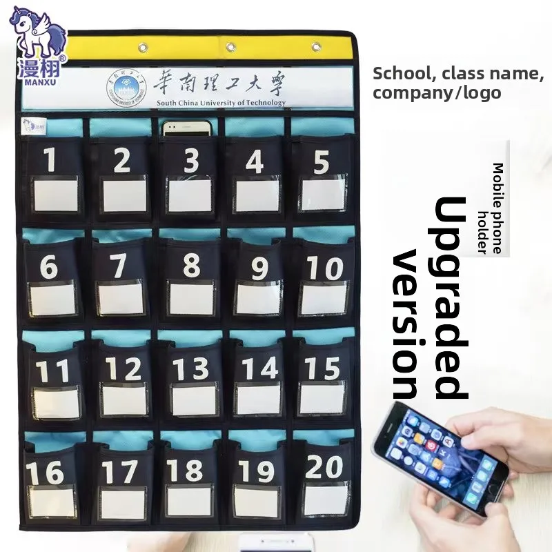 classroom-office-mobile-phone-storage-bag-wall-hanging-name-tag-holder-phone-collection-tool-door-back-bracket-organizer