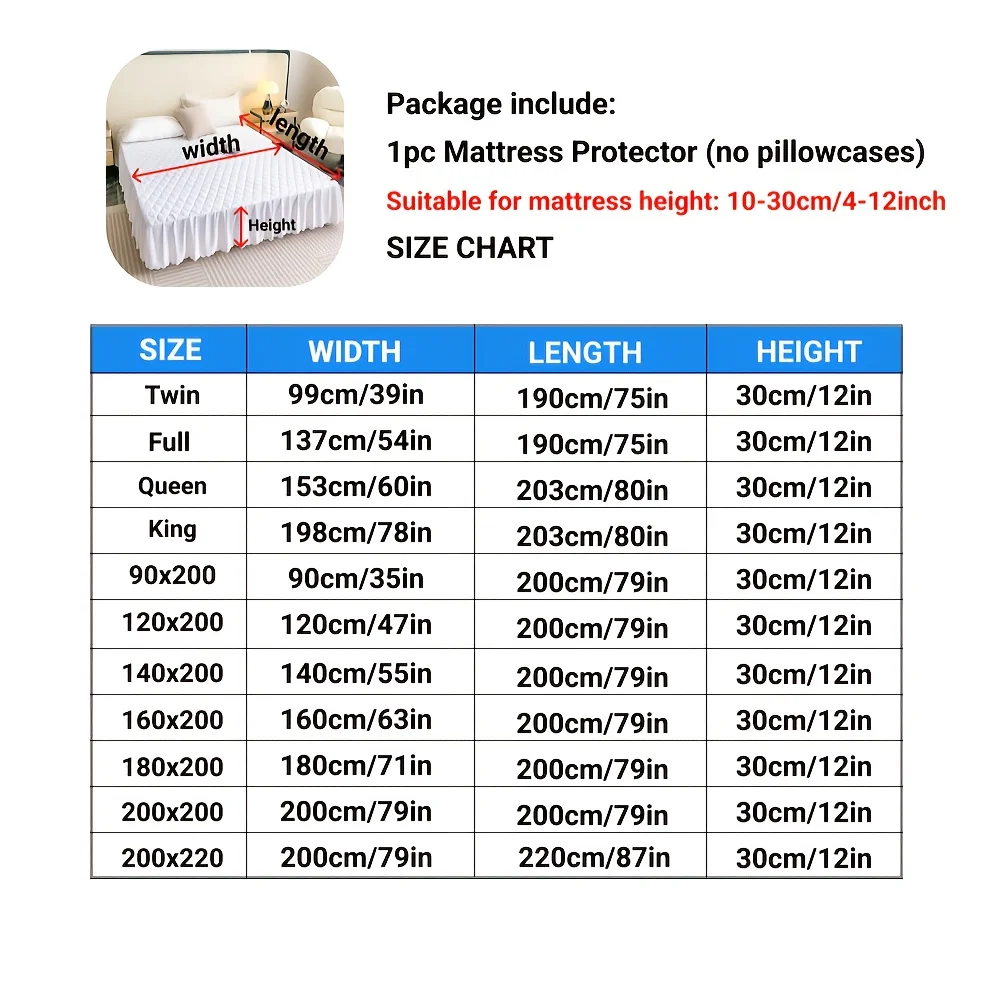 Quilted Waterproof Bed Skirt S - đánh giá và giá Mattress Protector Waterproof
