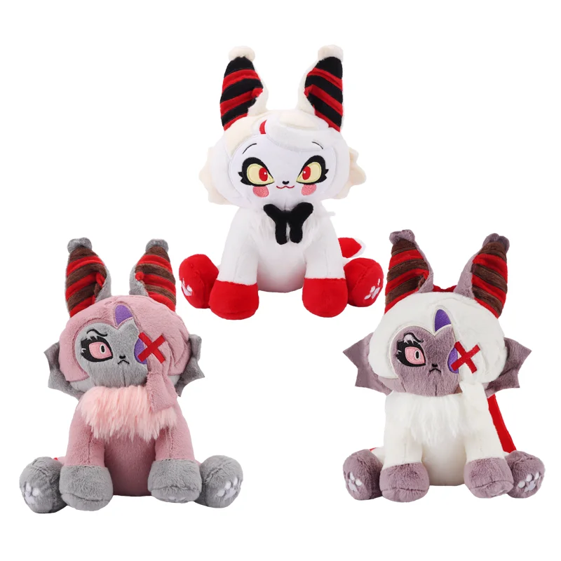 Vaggie meow plushie charlie meow pelúcia engraçado hazbin hotel anime periférico macio pelúcia gato travesseiro anime fãs crianças presente de aniversário