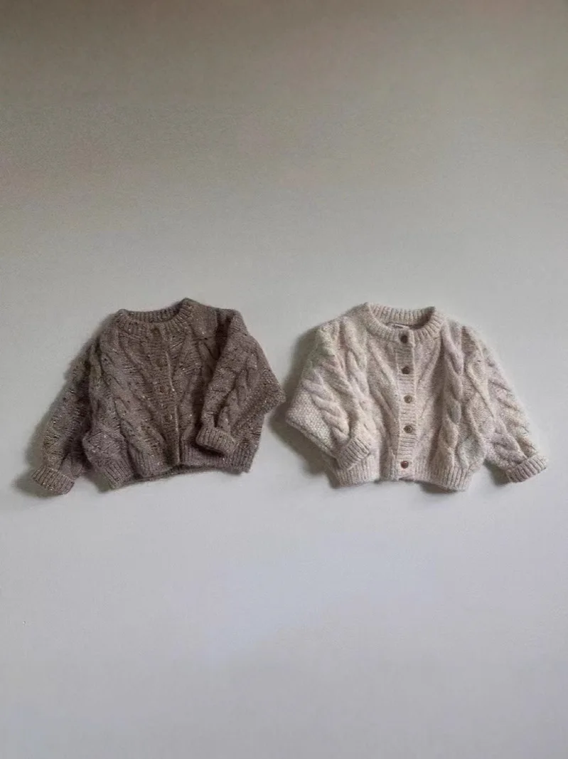2025 Autumn New Baby Long Sleeve Sweater Coat Cotton Infant Girls Cute Knitted Cardigan Toddler Boy Loose Sweater Baby Clothes