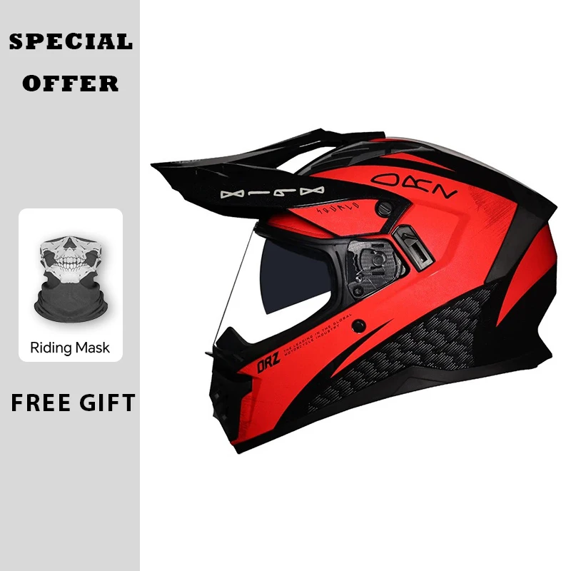 

Dual Lens Motorcycle Full Helmet Motocross Off Road Helmet Dirt Bike Racing Dirtbike Downhill AM DH Cross Off-road Helmet DOT