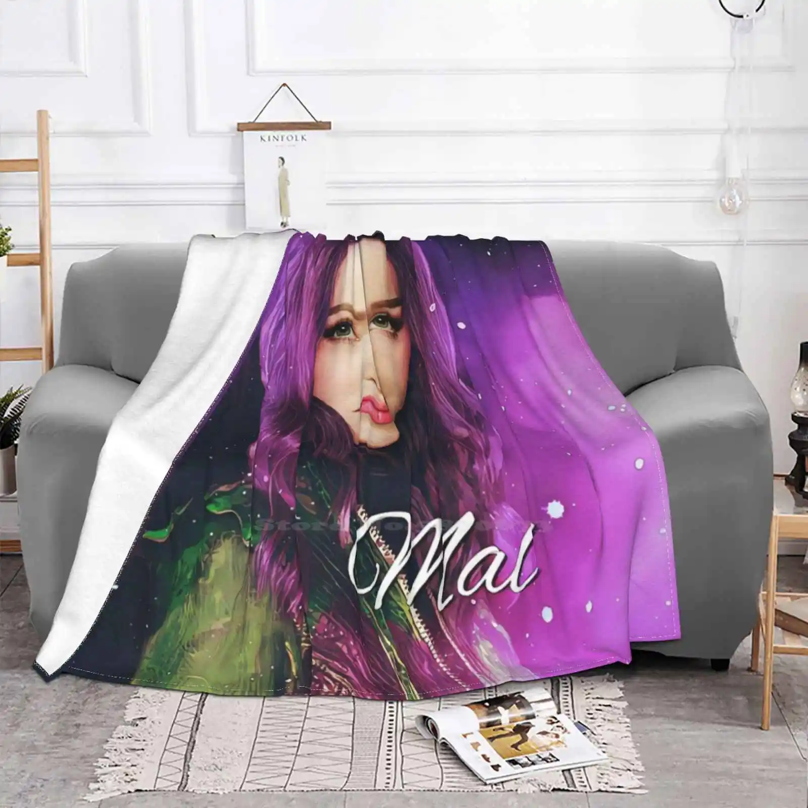 Mal Purple Pink Princess-Descendants 3 New Arrival Fashion Leisure Warm Flannel Blanket Descendants Mal Mal Descendants 3