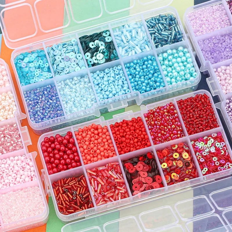 Czech Charm Crystal Glass Beads Sequin Box For Jewelry Making Kits DIY Handmade Bag Shoes Garments Embroidery Sewing Set