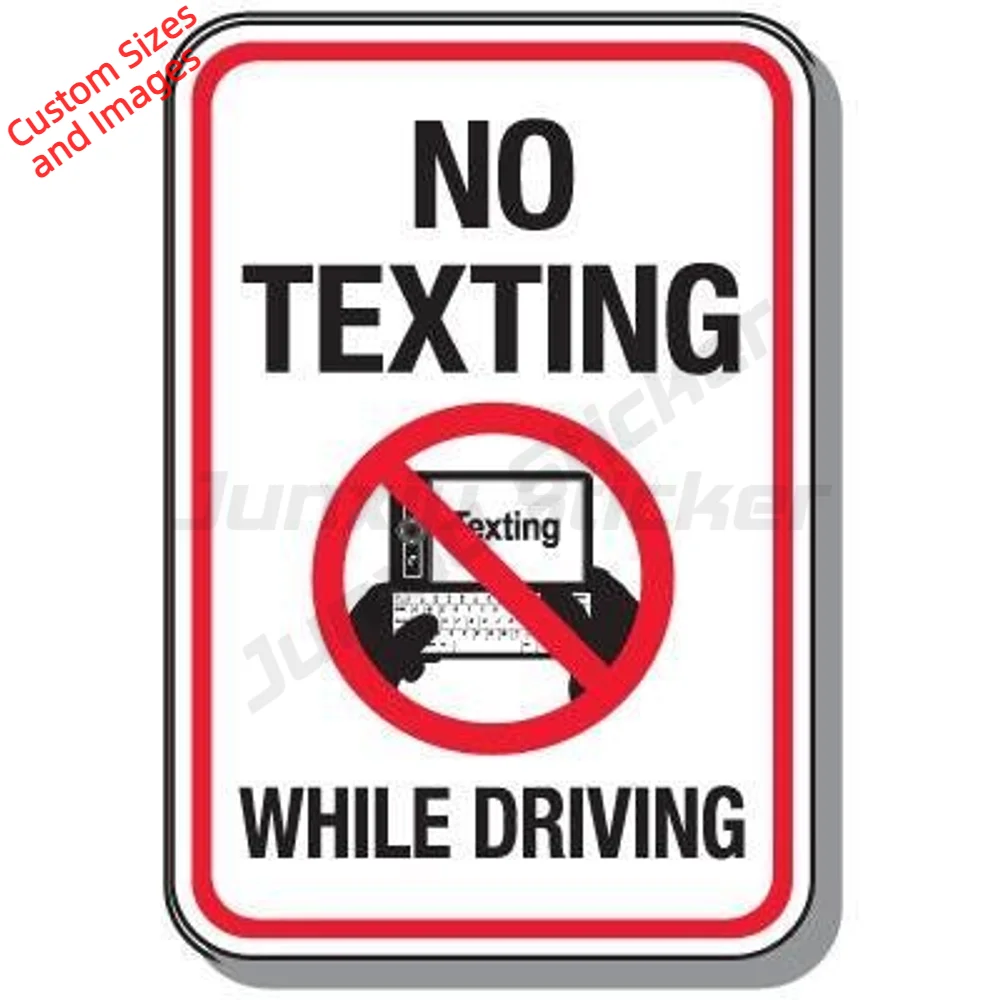 No Texting While Driving Vinyl Decal For Property Entrance Waterproof UV Resistant For Indoor And Outdoor Use Sticker Label