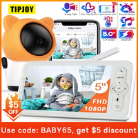 5 Inch WiFi With Phone App 1080P Video Baby Monitor Pan Tilt Zoom Baby Camera 2-way Talk Babyphone Auto Night Vision Babe Nanny