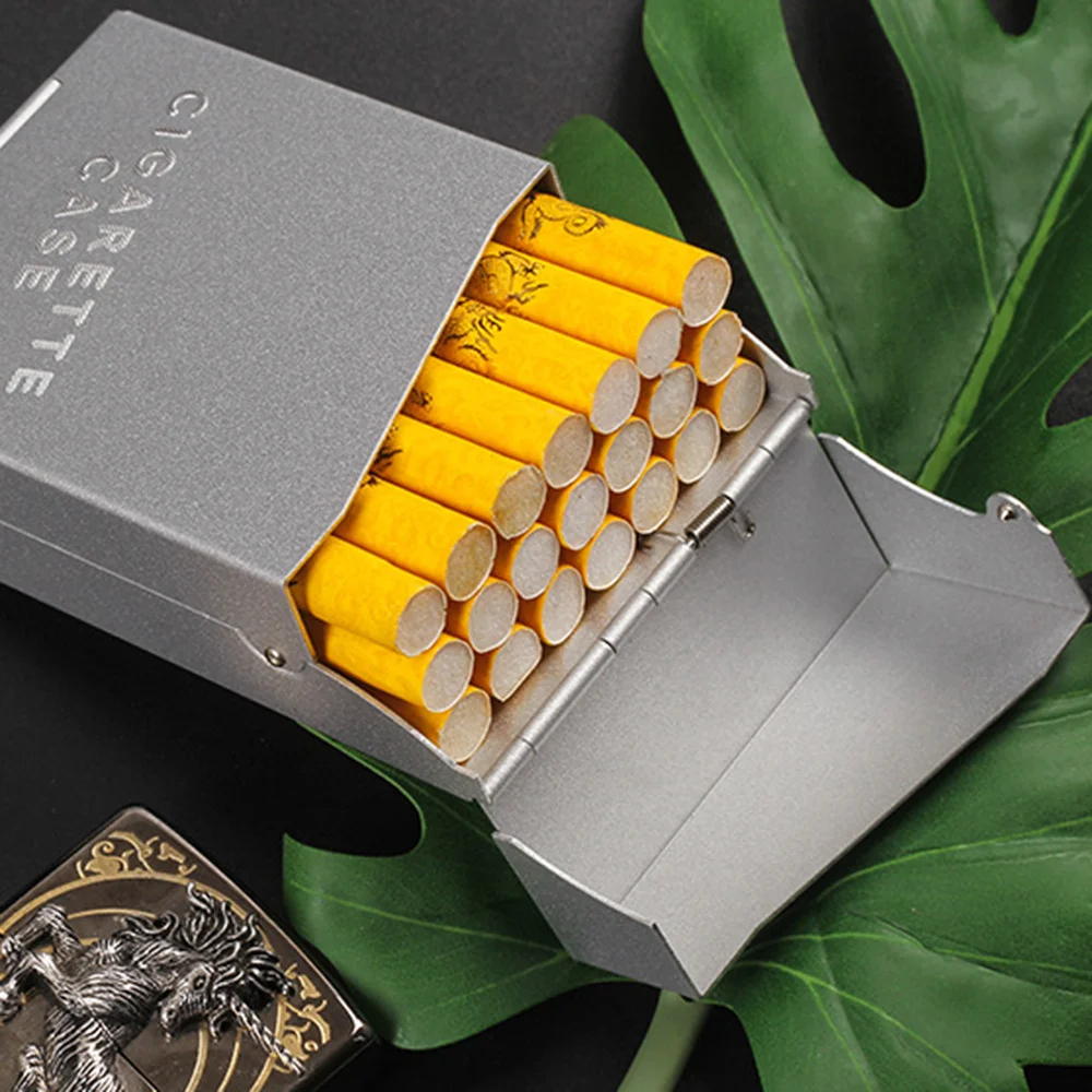 Modern Aluminum Alloy Cases Cigarette Case Tobacco Holder Pocket Box Storage Container Cigarette Accessories Exquisite Gifts