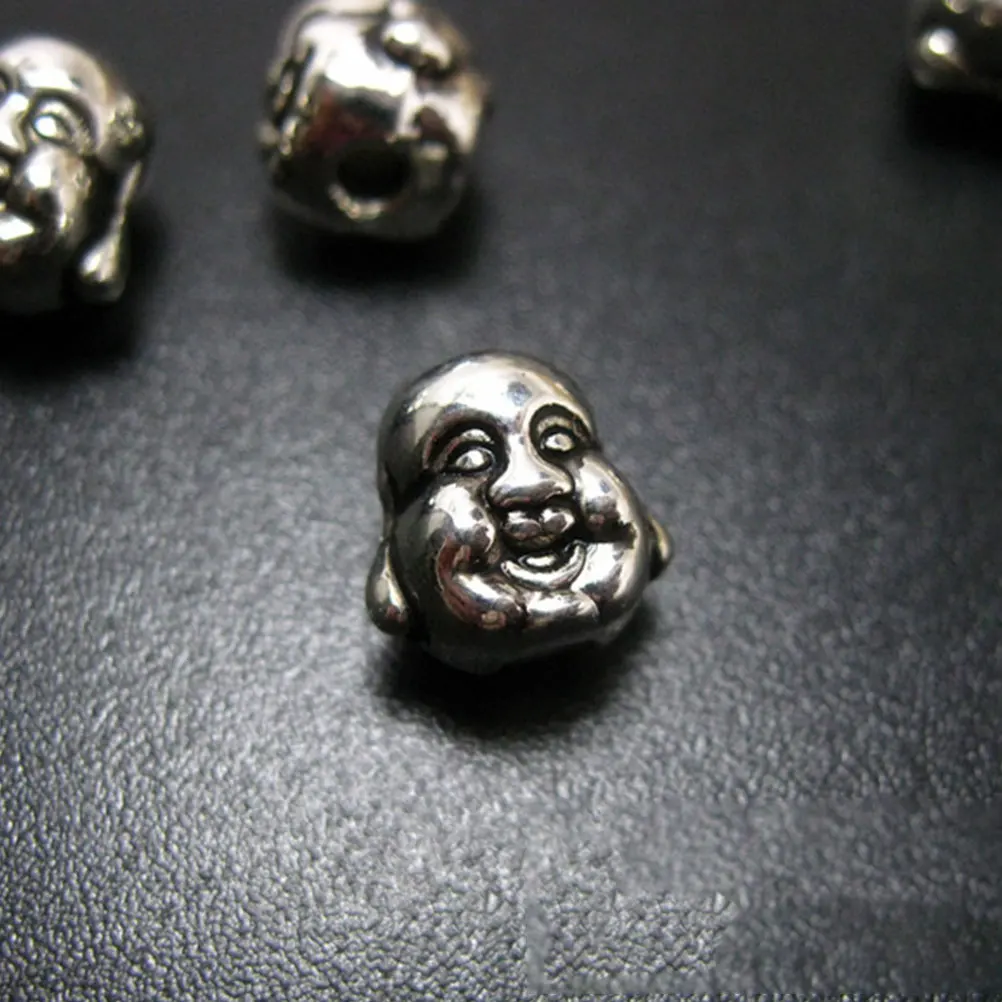 

80 pcs Alloy Buddha Head Spacer Beads Double sided Vintage Gasket for Bracelet Necklace DIY Jewelry Makingalloy spacer bead