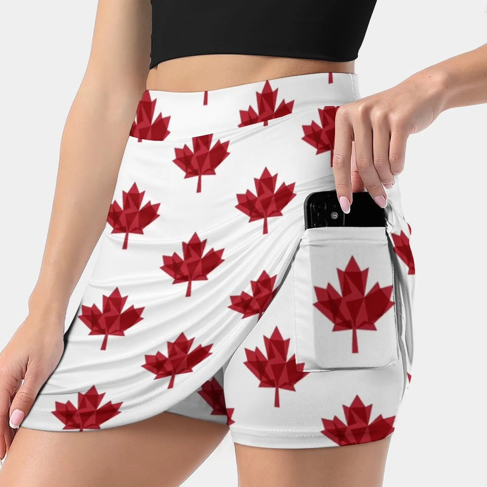 O Canada Women's skirt With Hide Pocket Tennis Skirt Golf Skirts Badminton Skirts Running skirts Canada Canadian Maple Leaf