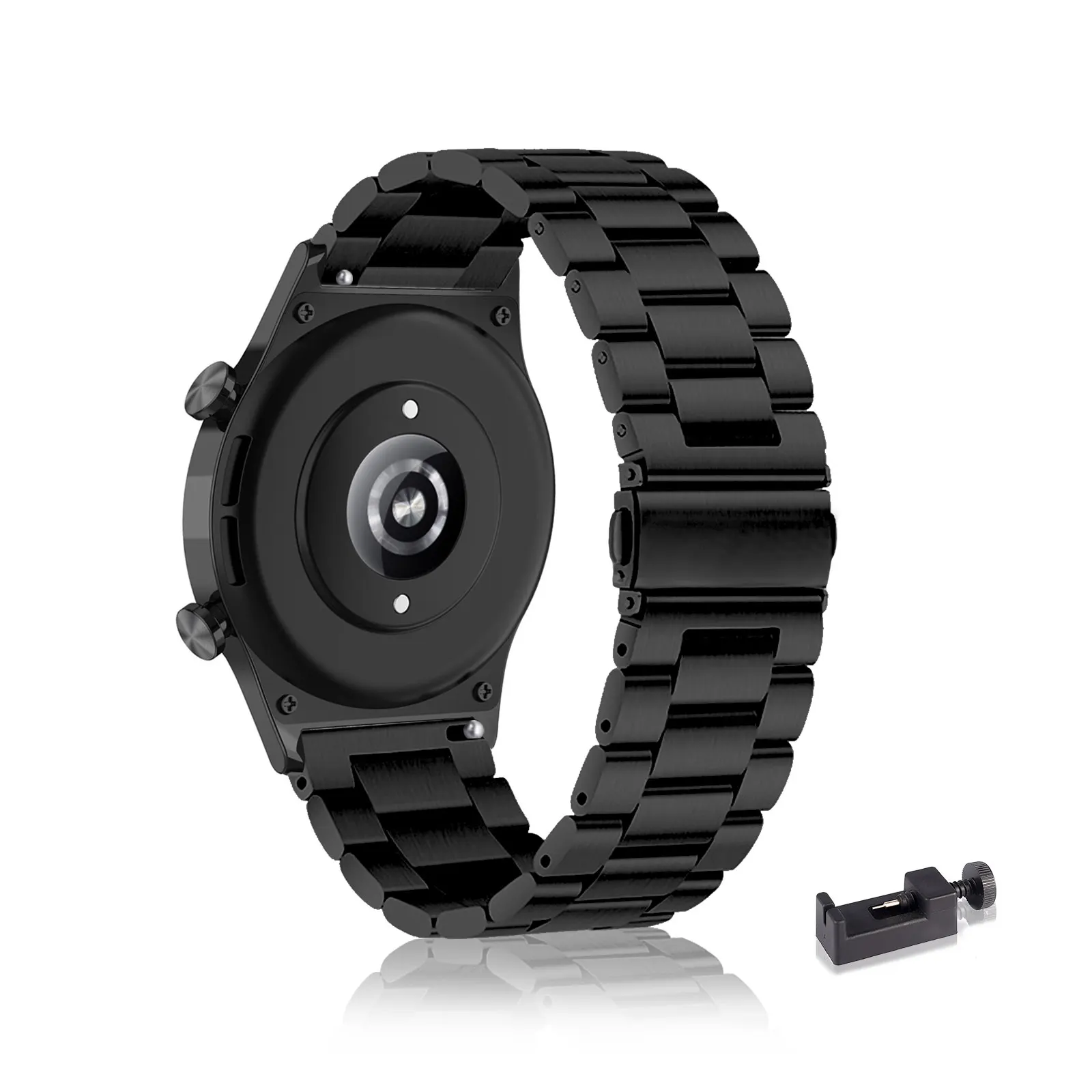 

Stainless Steel Bands for Honor Watch GS 3/Honor Magic Watch 2 46mm Band, Three Columns Metal Replacement Strap