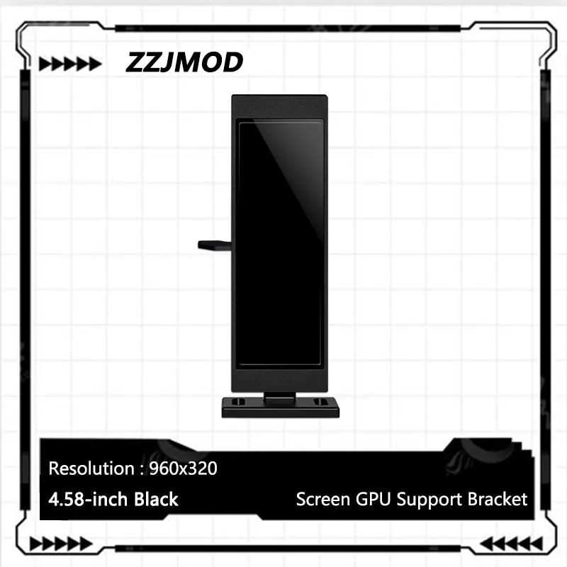 

ZZJMOD 4.58-inch screen GPU Support Bracket,Custom horizontal and vertical orientation/CNC aluminum alloy / 9-pin USB interface