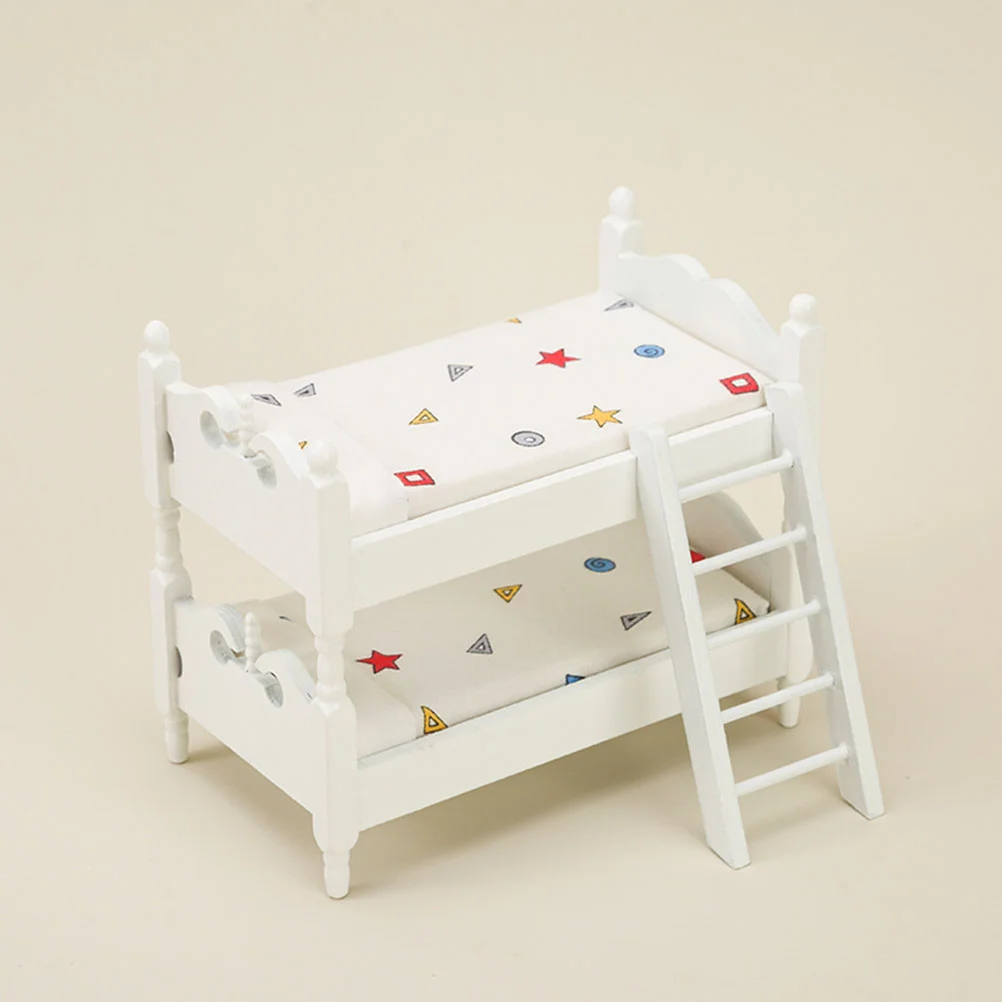 Lits Superposés pour Chambre à Coucher, Accessoire de Mini Maison, Meubles Miniatures Décoratifs, Modèle pour Bébé