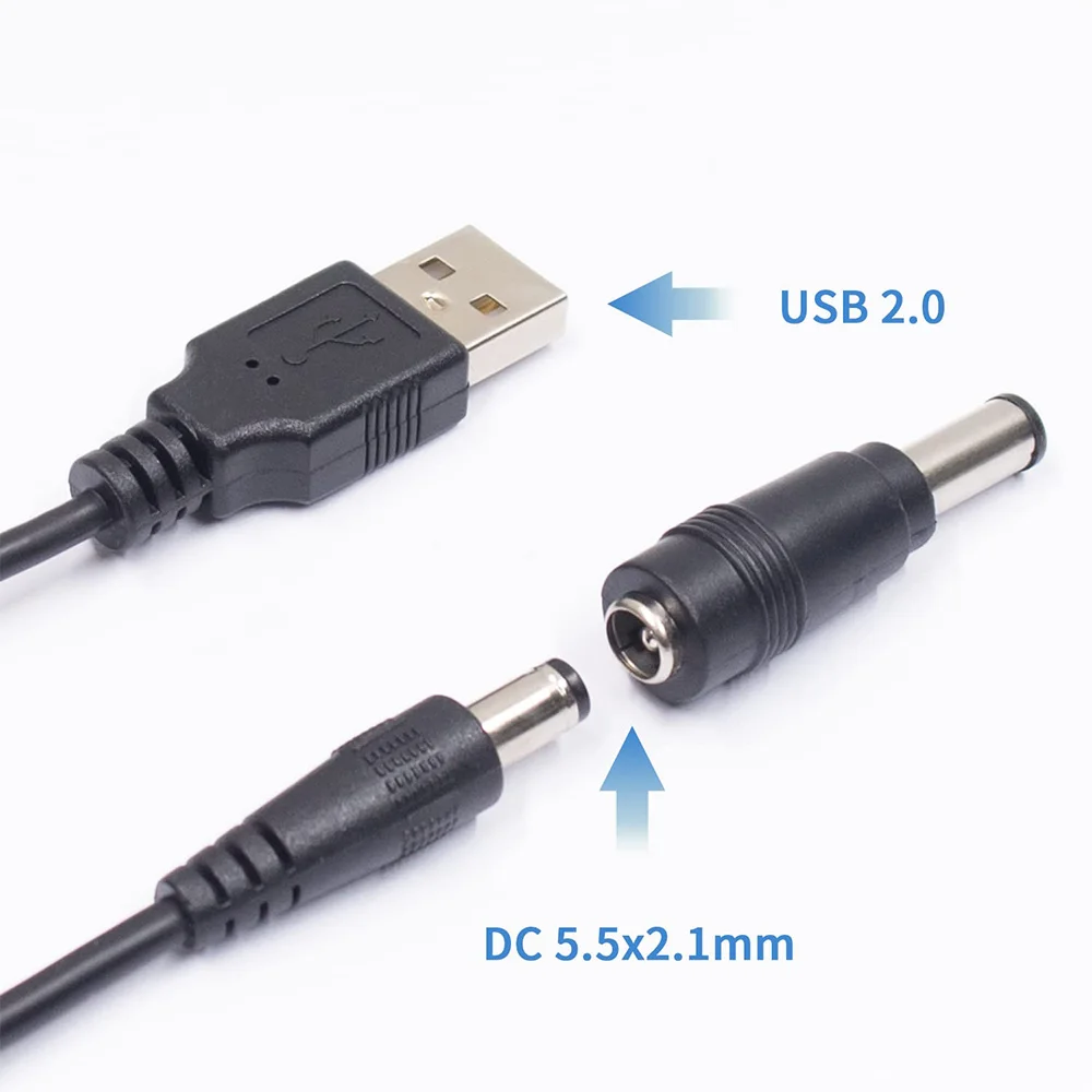 5V DC 5.5 2.1mm Jack Charging Cable Power Cord, USB to DC Power Cable with 13 Interchangeable Plugs Connectors Adapters