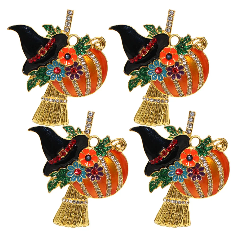 4 Pcs Pumpkin Napkin Rings Novel Decorate Serviette Buckles Table Decoration Alloy Shaped Adornment Halloween