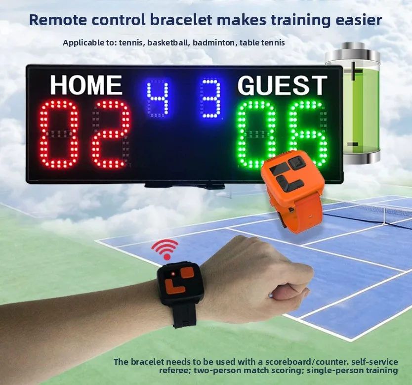 Electronic Portable LED Wifi Scoreboard - with Players Names for Tennis Basketball Snooker Dart Swimming Game