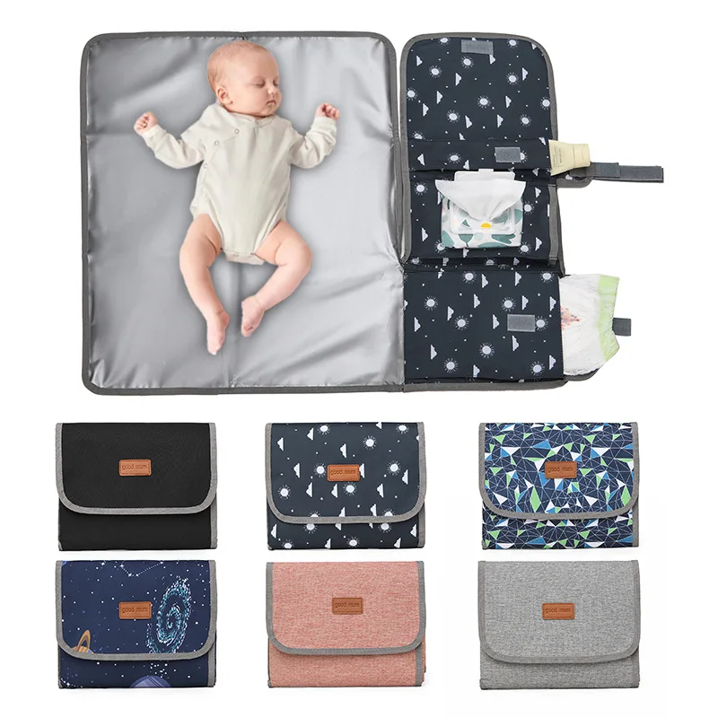 Portable Baby Diaper Changing Pad Multifunctional Foldable Newborn Diaper Pad Partition Waterproof Baby Diaper Towel Storage Bag