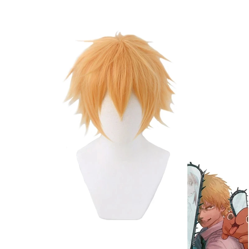 

Chainsaw Man Denji Cosplay Wig Golden Short Heat Resistant Synthetic Hair Halloween Party Denji Wigs