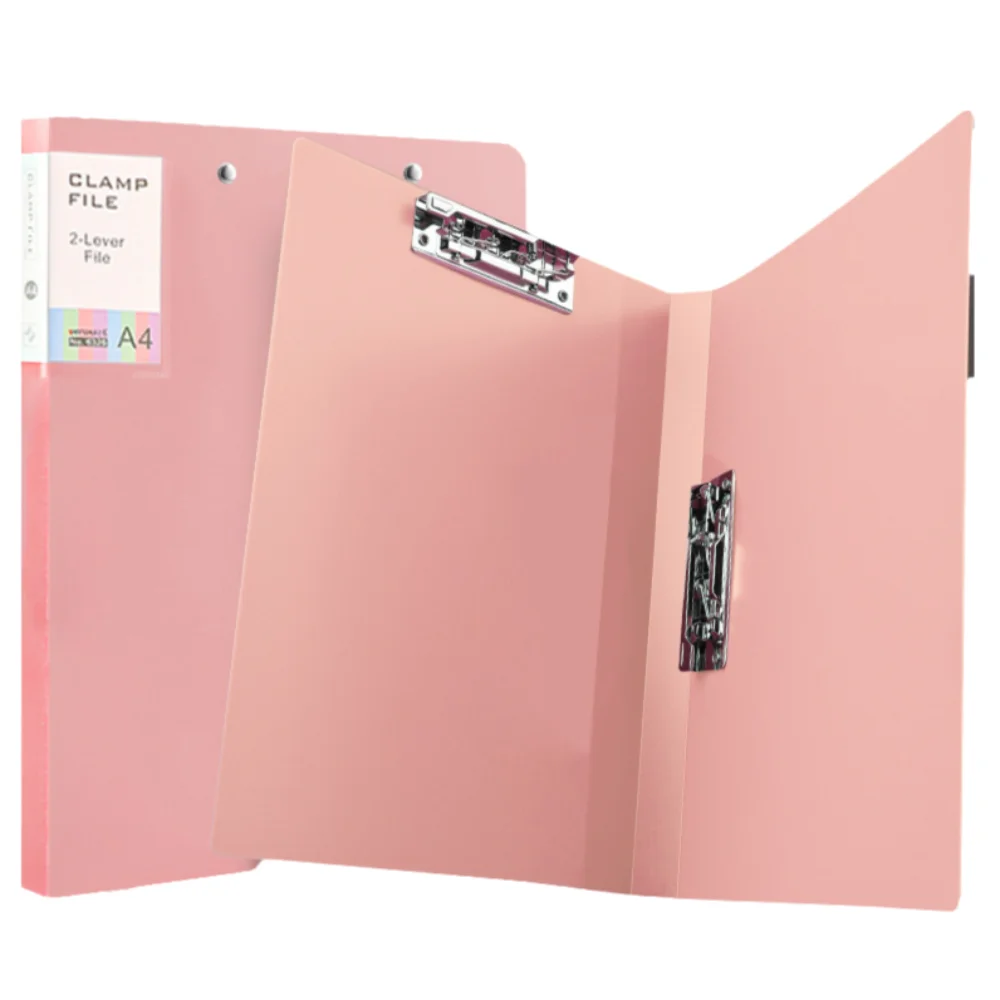 Transparent File Folders Double Clip Thickened Document Organizer Electroplated Single Clip A4 Folder Exam Paper Storage