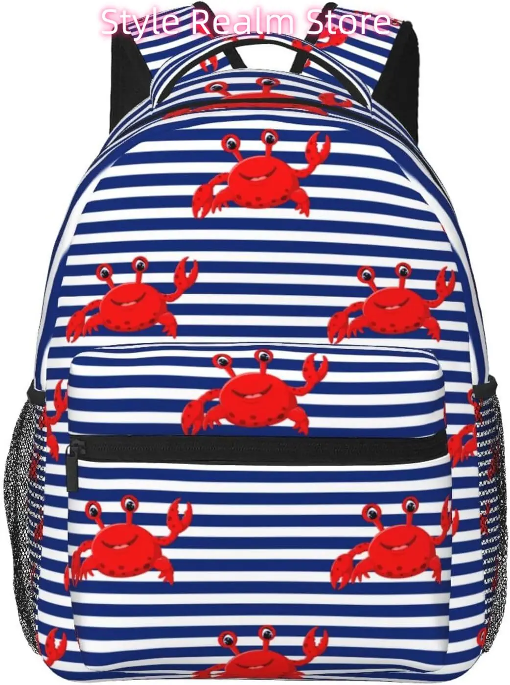 

laptop bag back to school Cute Crabs Lightweight Laptop Backpack Lightweight Multipurpose Travel Casual Daypack Unisex College B