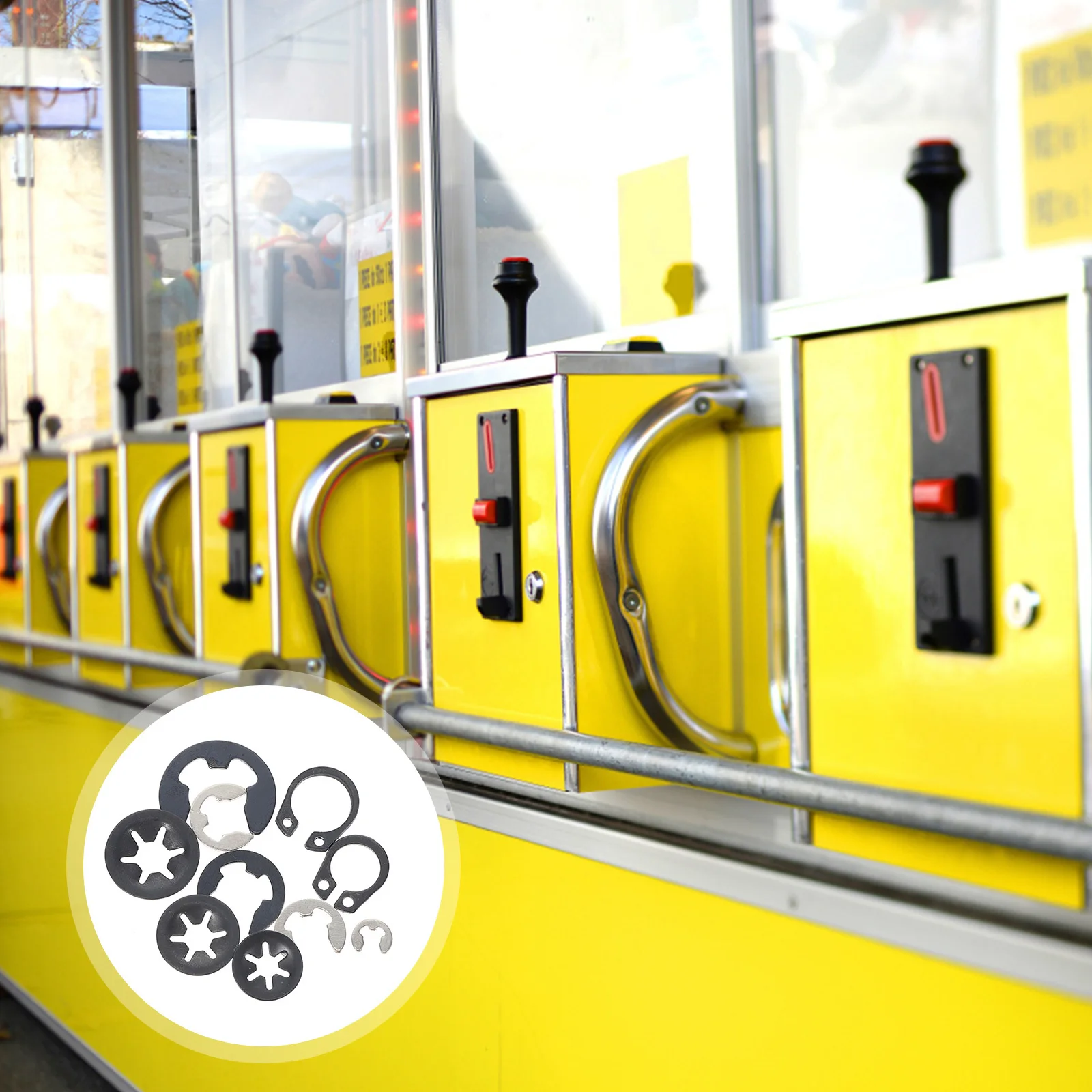 

200pcs Game Machine Retaining Rings Iron E-Clip Durable Rustproof Easy Install Axle Ring Accessories For Electronic Music