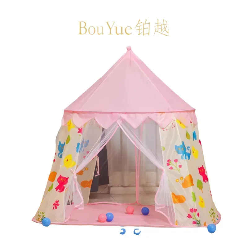 Custom Kids Double Door Play Tent Indoor Mosquito Net Princess Castle Game House for Girls Children Room Decor Wholesale