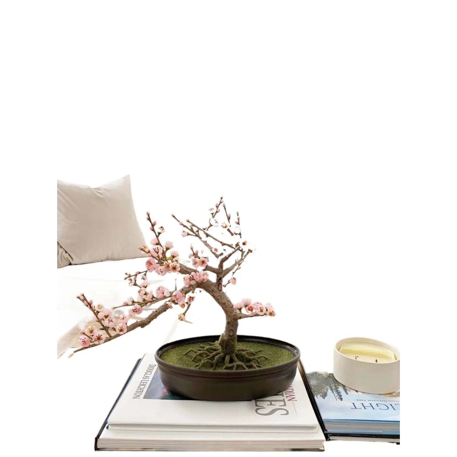 15” Cherry Blossom Bonsai Styled Artificial Tree w/Decor Planter. Retail $98 United States