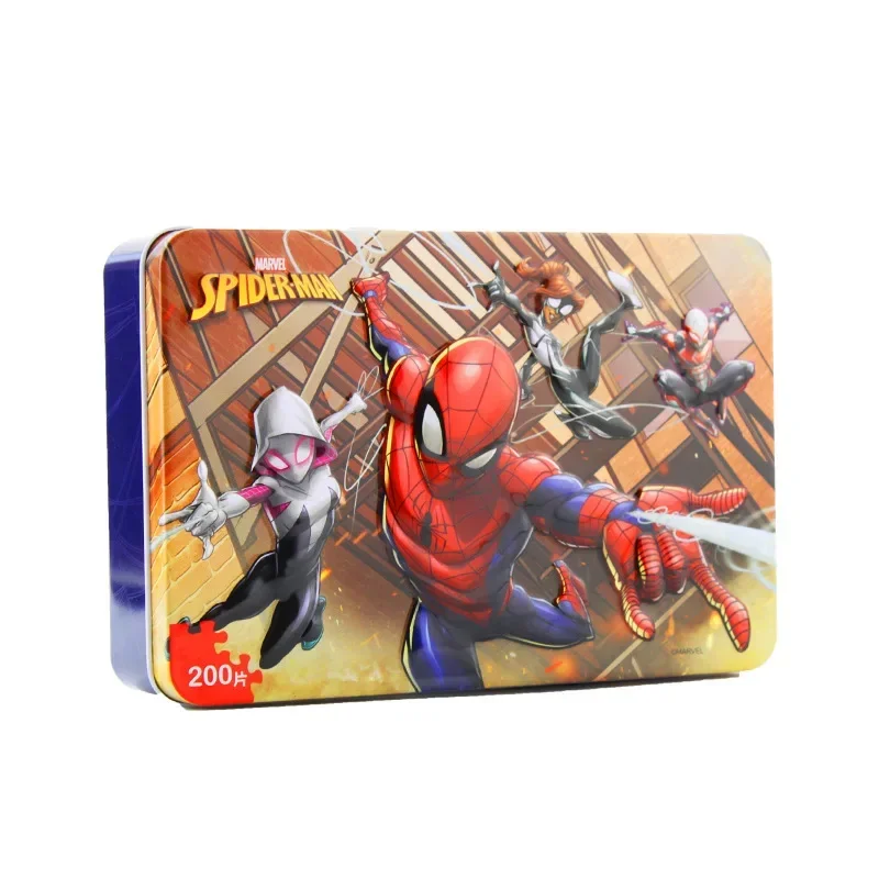 60 Pieces Of Iron Box Jigsaw Puzzle For Children In Spider-Man The Avengers To Teach Children Early Intellectual Toys Boy Giftst