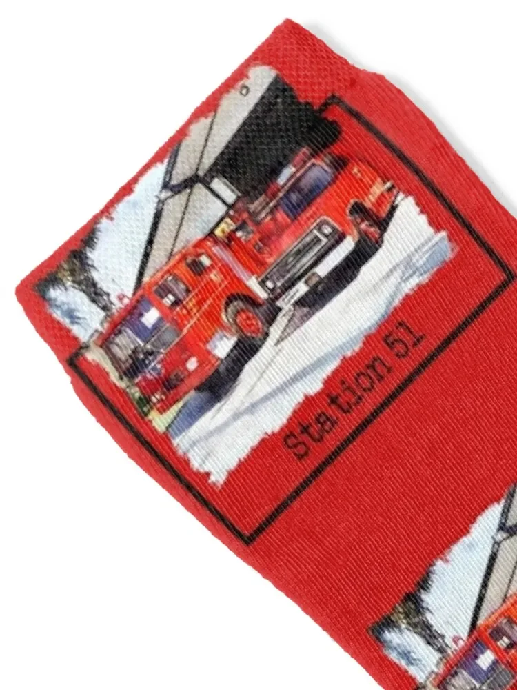 Fire Station 51, Emergency TV Show, Firetruck Socks shoes golf Toe sports Male Socks Women's