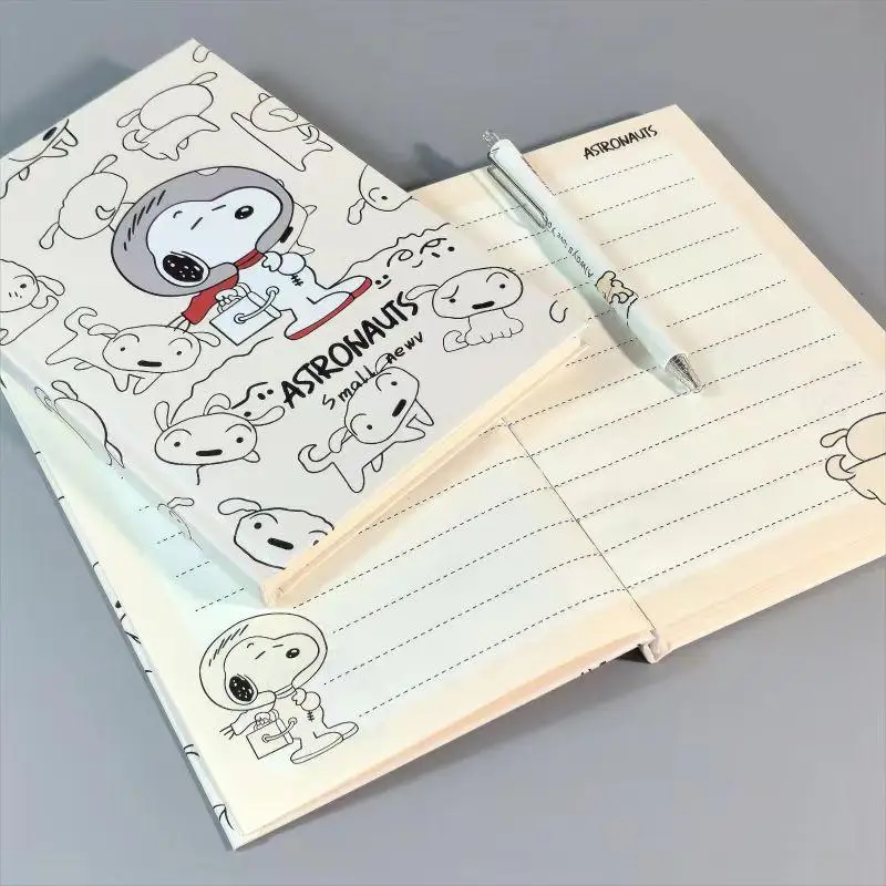 New Kawaii Cute Snoopy Notebook Hard Shell Notebook Student Class Notebook Thickened Durable Cartoon Ins Gift For Children