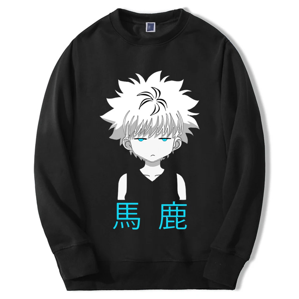 Hunter X Hunter Anime Mens Crewneck Sweatshirts Hoodies Men Killua Zoldyck Funny Baka Pullover Fleece Crewneck Harajuku Moletom