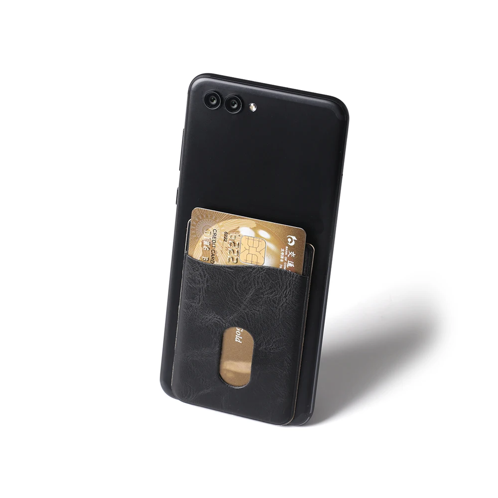 Universelle selbst klebende Aufkleber Karten hüllen Telefon Brieftasche Fall kleben auf ID Kreditkarten halter Pu Leder Handy tasche – Detail 2