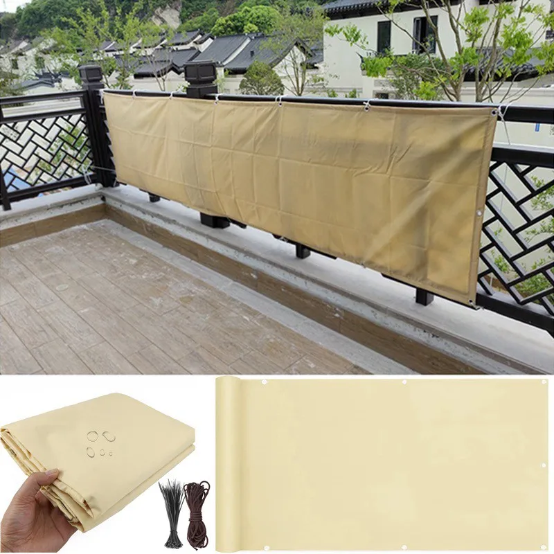 

Beige Thickening 100% Polyester Waterproof Net Plant Fence Netting Safety Privacy Screen Gazebo Garden Windproof Shelter Awning