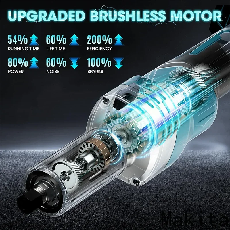 Makita – meuleuse d'angle sans fil, outil de gravure électrique rotatif à 4 vitesses, rectifieuse portative