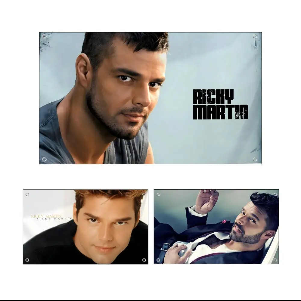 Decoración de Pared con Banderas de Ricky Martin de Pop Latino, Personalizada para Campamento, Jardín, Habitación, Dormitorio, Fiestas, Regalos Familiares