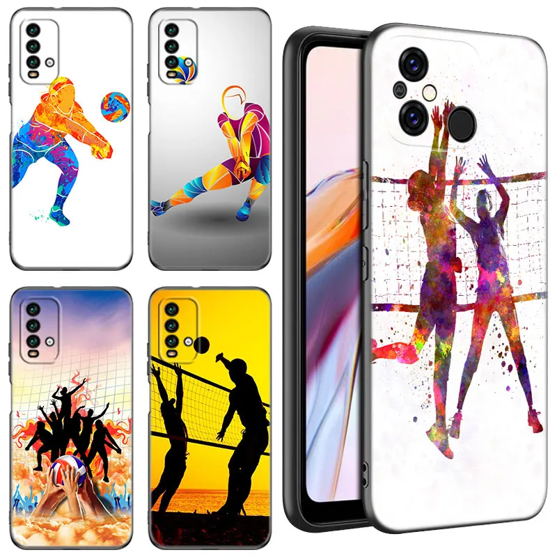 Volleyball Sport Black Phone Case For Xiaomi Redmi 11 Prime 11A 12C 13C A1 A2 Plus 12 4G 10 5G 8A 9A 10A 9C 10C 9i 12R Note 9T