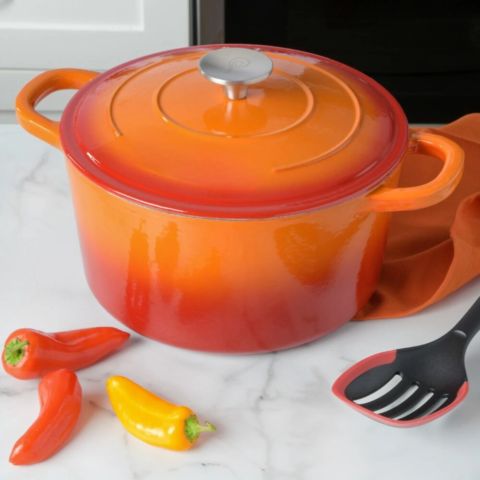 US Crock Pot Artisan 5-Quart Enameled Cast Iron Dutch Oven - Orange