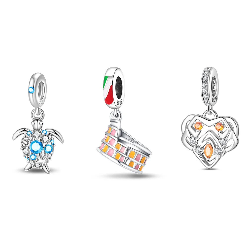 Versilberte, ineinander verschlungene Herz-Charm-Perle für Armbänder, Damenschmuck, Party-Schmuck, Geschenk
