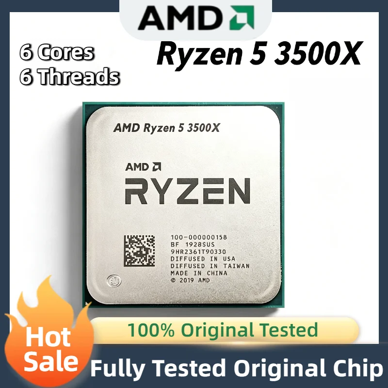 Procesador AMD R5 3500X 6C 6T 3.6GHz AM4, 7nm, 65W, L3 32M de Caché, Sin Paquete, Pro Max Ultra, Unidad de Computación de Escritorio
