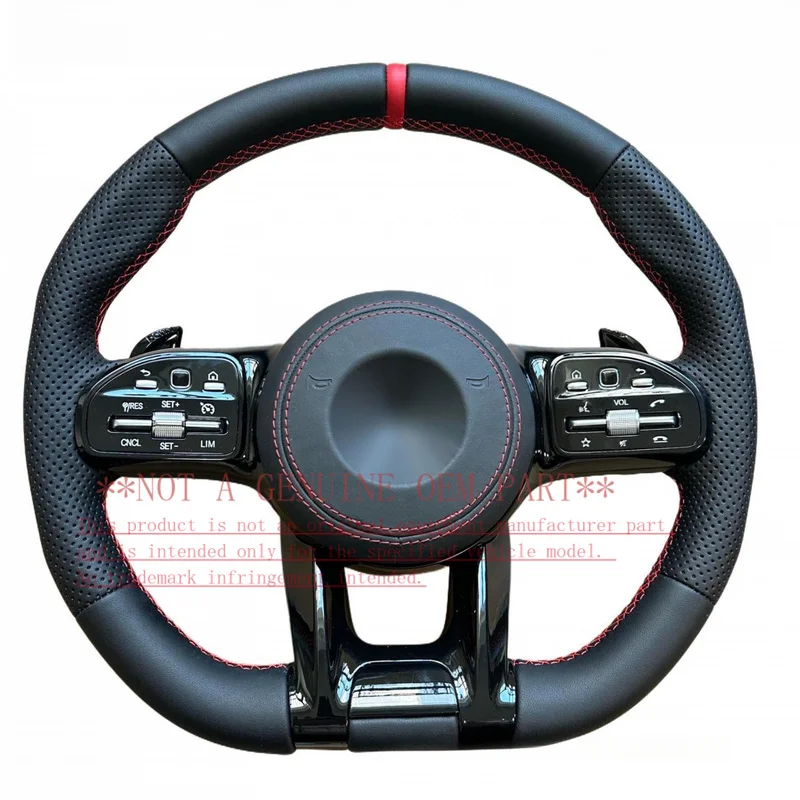 For Mercedes Benz W204 W205 W211 AMG GLE CLA Steering Wheel Assembly With Paddles D Shape Design Horn Cover Decorative Cover