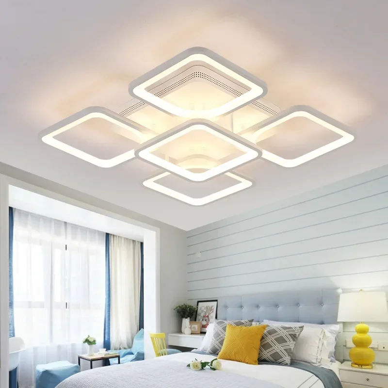 

Rectangle Minimalist Modern Led Ceiling Chandelier Lights for Living Room Bedroom AC 85-265V Square Ceiling Chandelier Fixtures