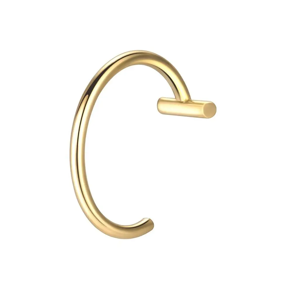 1PC Cool Stainless Steel Fake Nose Ring Non-Pierced Hip Hop C Clip Lip Ring Fake Nose Piercing