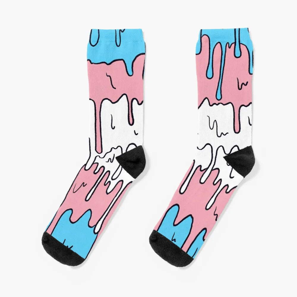 

Pastel Kawaii Melting Trans Pride LGBTQ Design Socks Warm Socks For Men