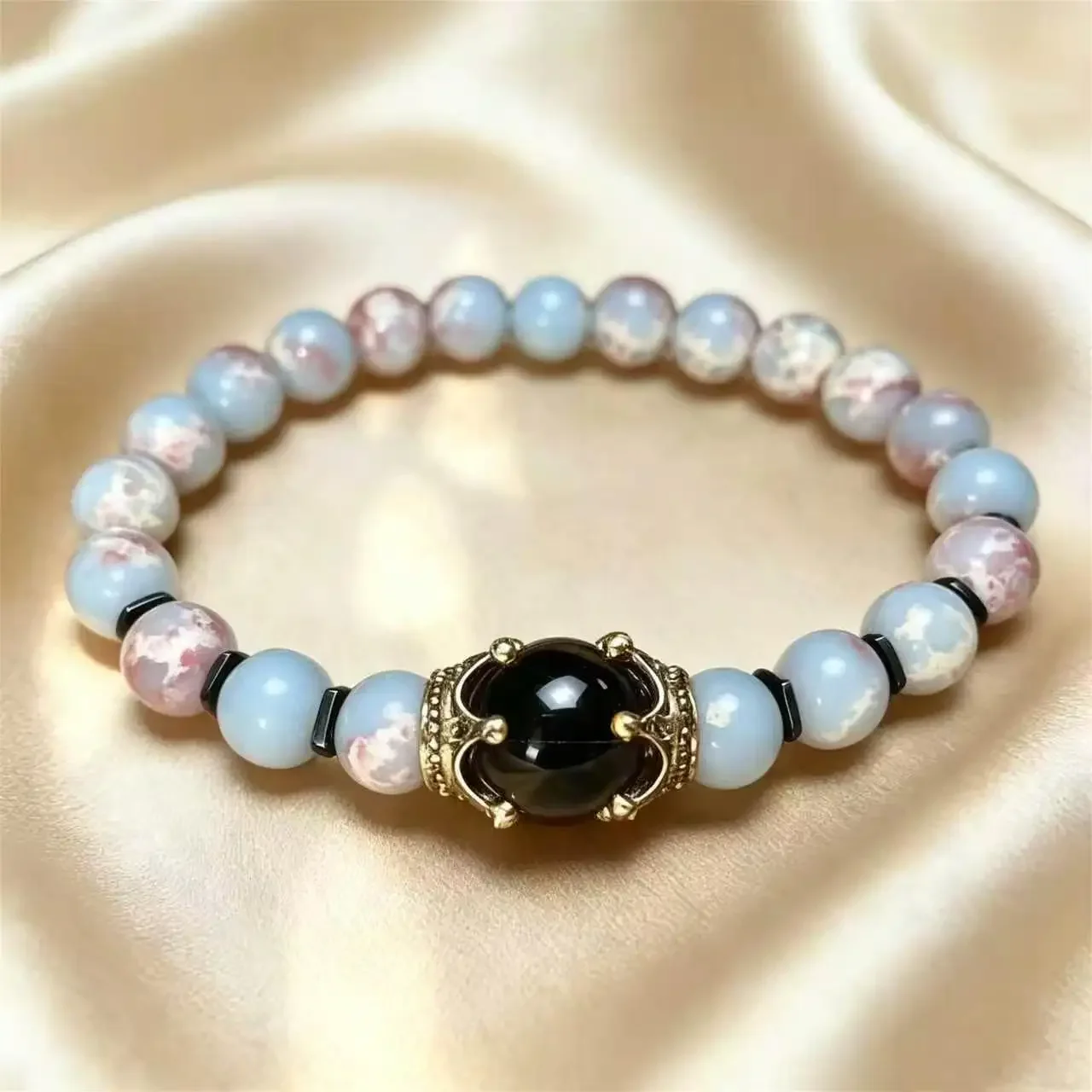 Herren Vintage Power Crown Armband, Natürliches Tigerauge & Hämatit Steinperlen-Armband, Modeschmuck Geschenk für Freunde – Detail 12