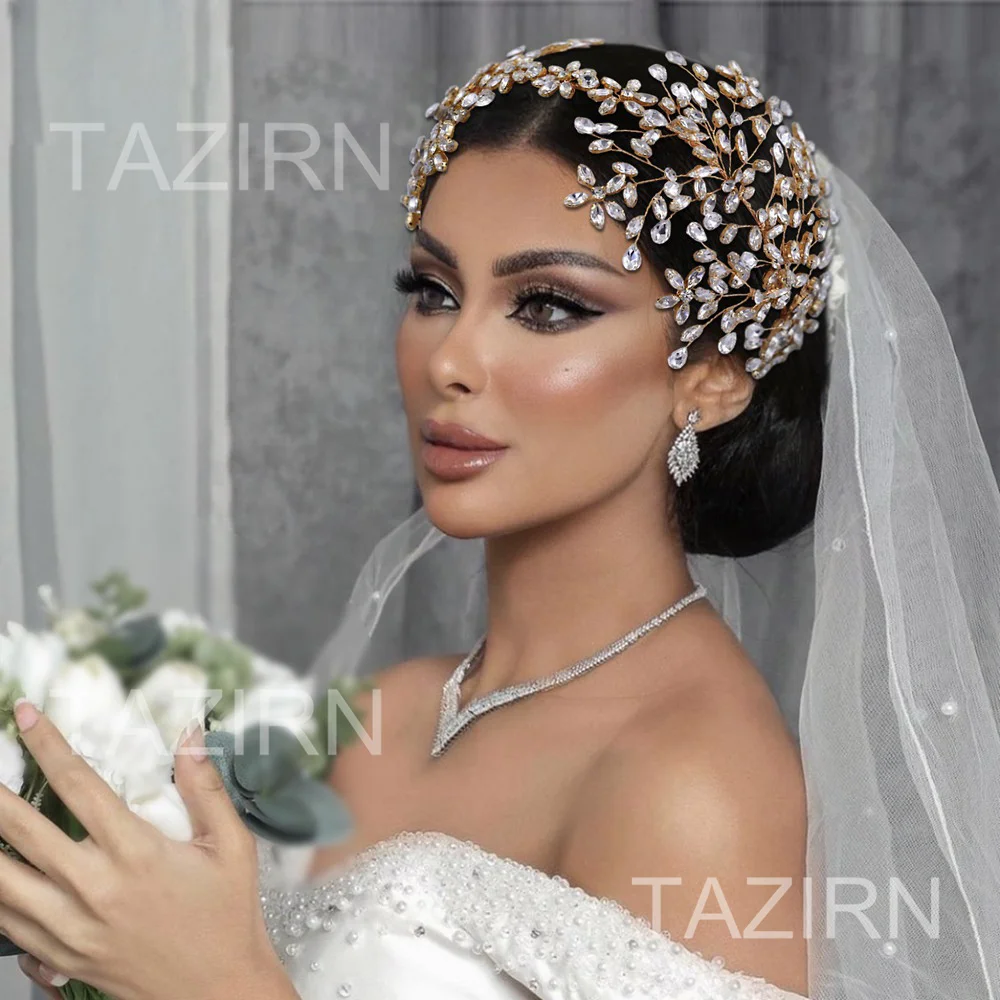 New Tiaras and Crowns for Women Wedding Headband Bridal Crystal Hair Accessories Headwear Princess Pageant Rhinestone Headpiece