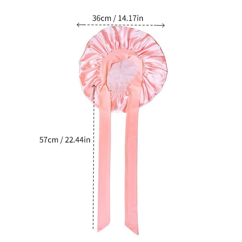 큰 사이즈 수면용 보닛 새틴 헤어 수면용 보닛, 탄력 있는 끈 조절 가능한 여성용 수면 보닛, 자연 곱슬머리 땋은 머리용 헤어햇