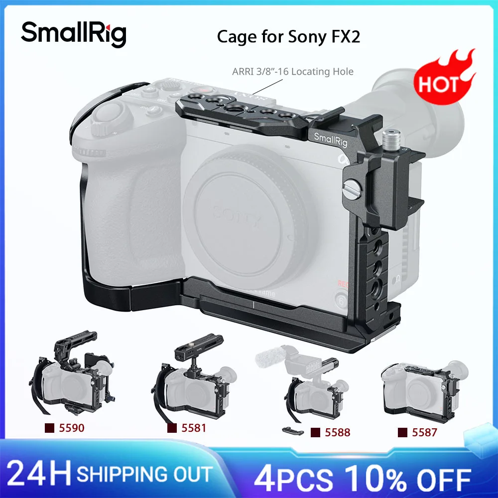 

SmallRig Camera Cage for Sony FX2, HawkLock Quick Release FX2 Cage with Top Plate, Cable Clamp, for Original XLR Top Handles